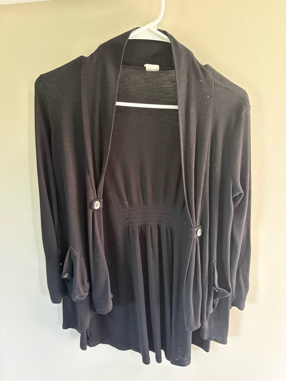 Love By Design Black Open-Front Lightweight Cardigan